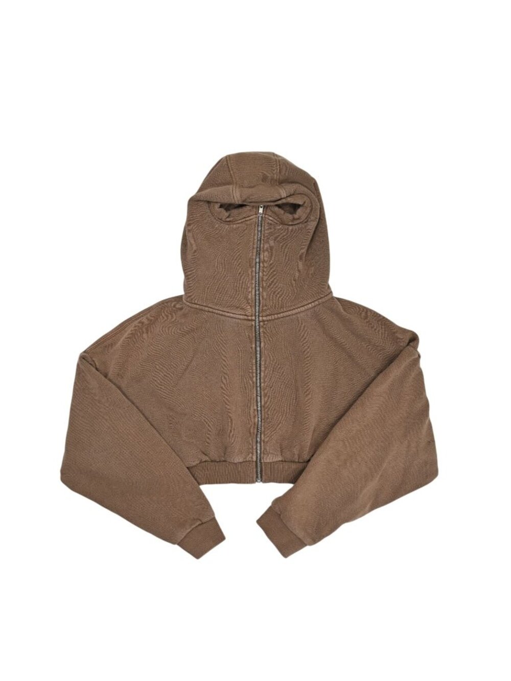 Entire Studios Cropped Full Zip Hoodie in Brunette